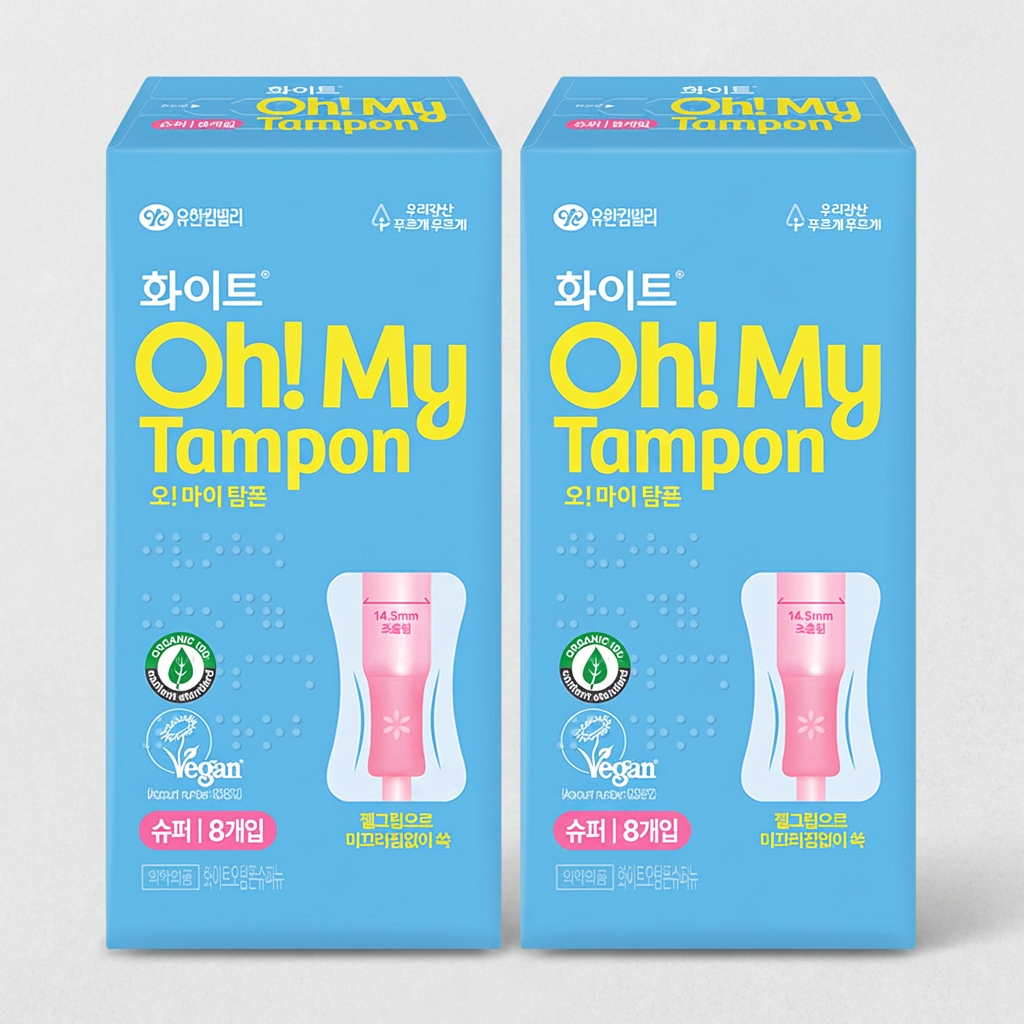 화이트 오! 마이 탐폰 슈퍼, 8개입, 2팩