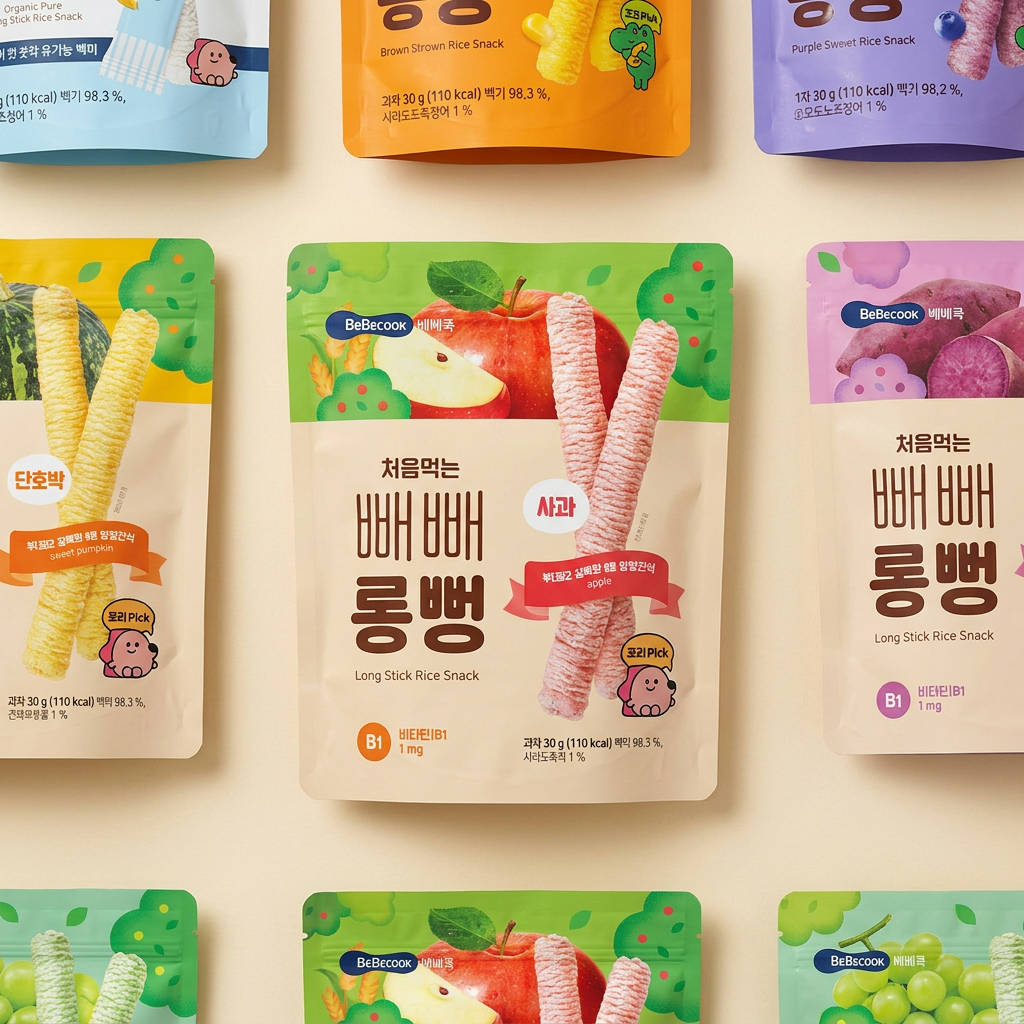 베베쿡 처음먹는 빼빼롱뻥, 사과2+단호박2+자색고구마2, 30g, 6개