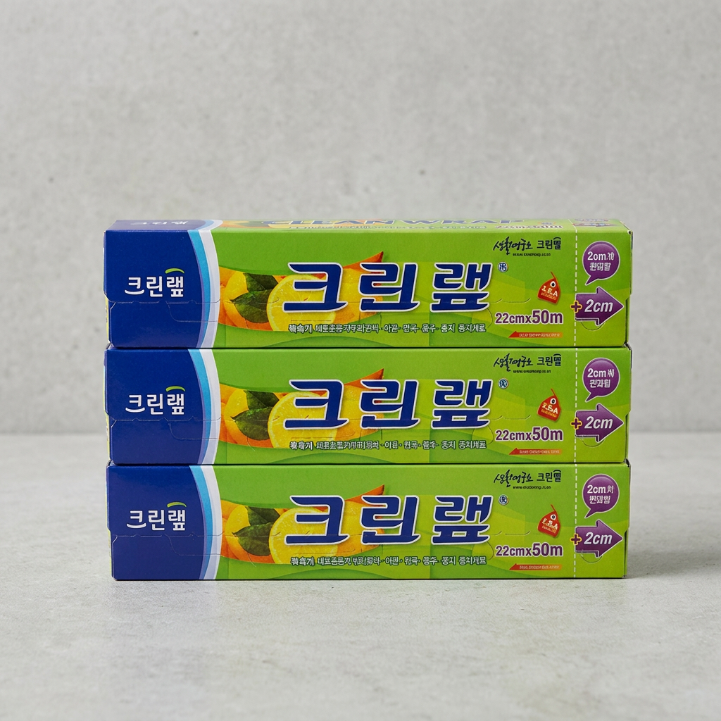 위생용품 크린랩, 22cm x 50m, 3개