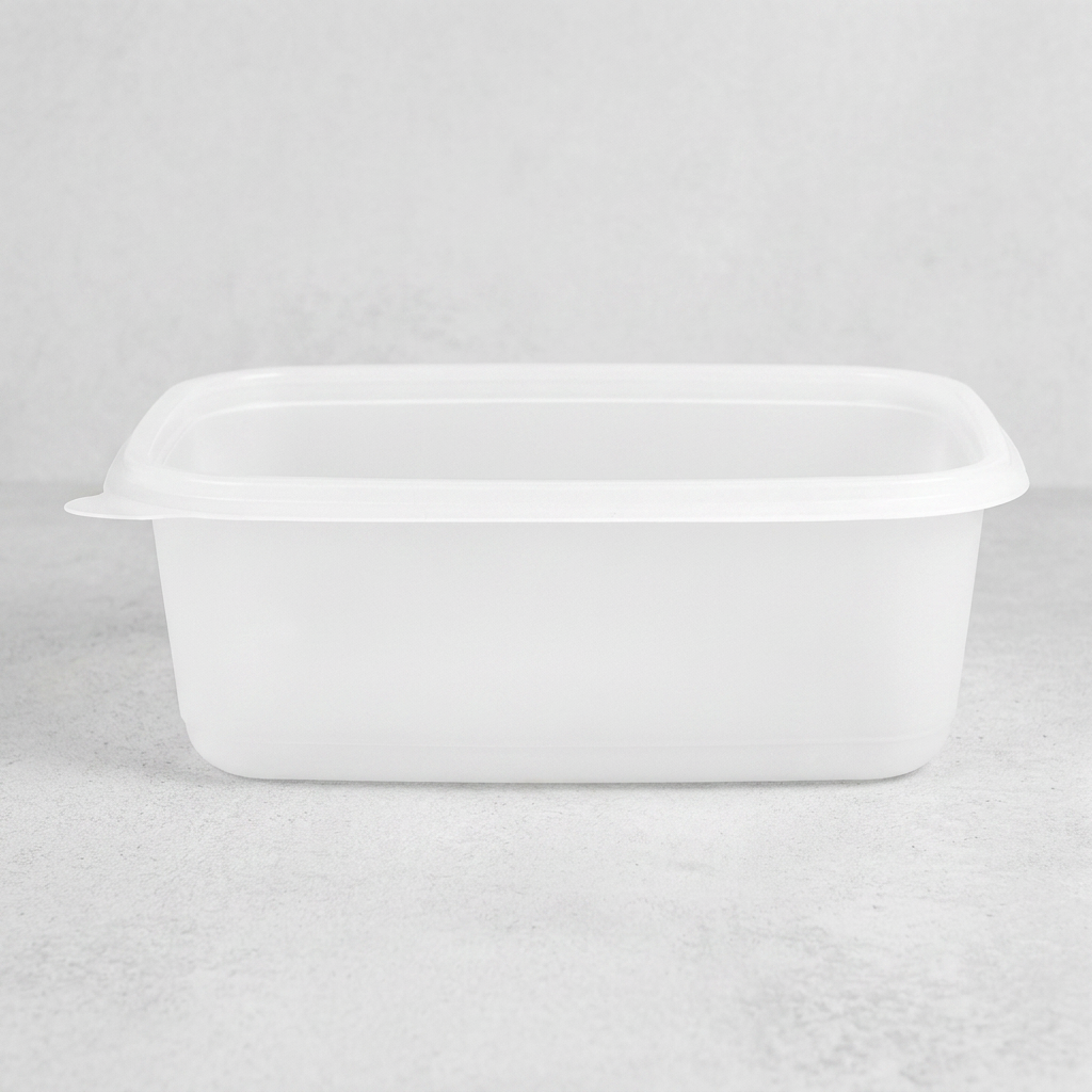 일용상회 사각 죽용기 세트, 반투명, 대, 1100ml, 50개