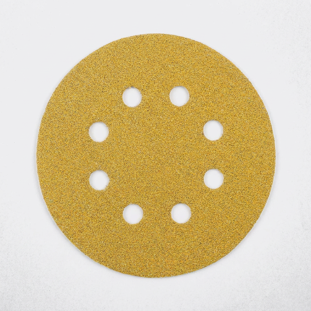 원형 사포, 벨크로형, 125mm, 8홀, 노랑, 100장, 1개