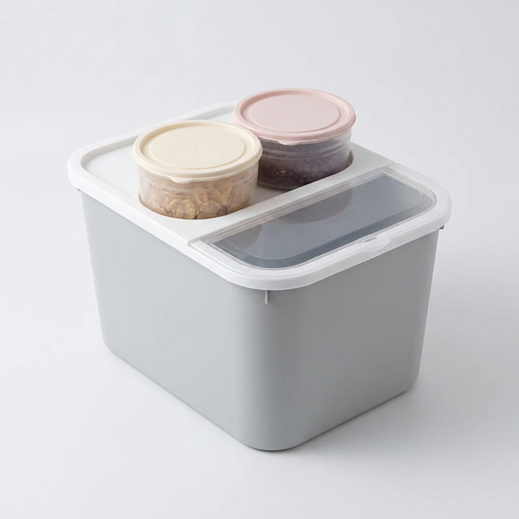 가쯔 마카롱 쌀통 10Kg + 잡곡통 900ml, 아이보리, 1개