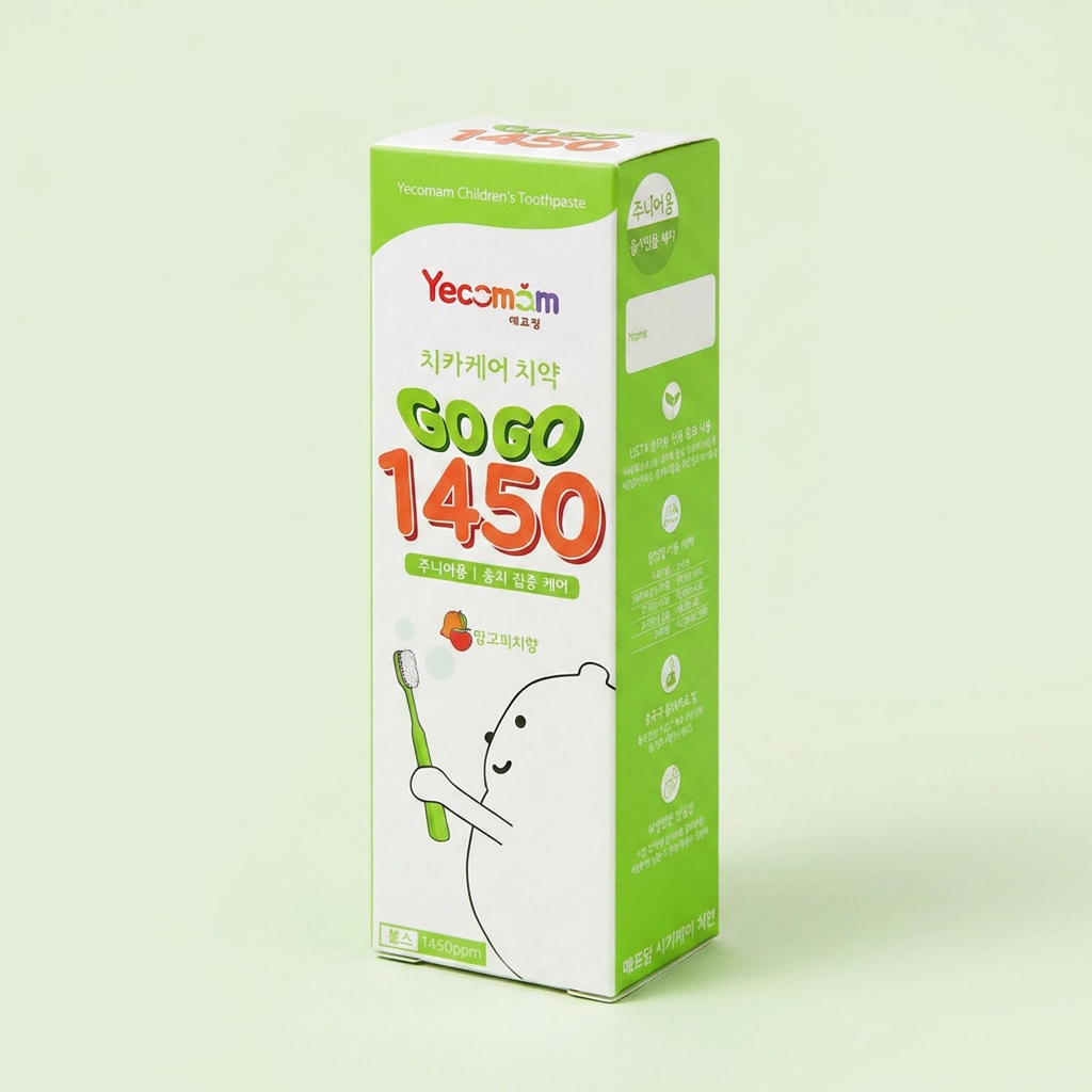 예꼬맘 고고 1450 어린이 치약, 망고피치향, 60g, 5개입