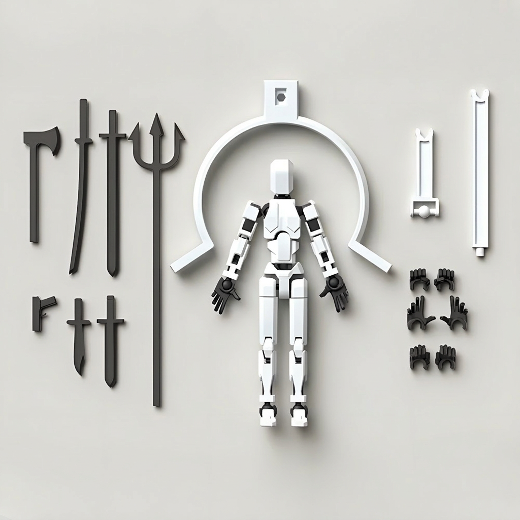 DIY 관절 액션 피규어 WL13, 화이트, 1개
