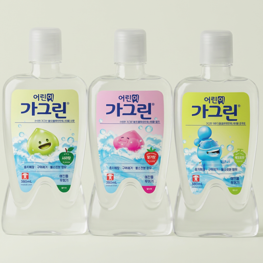 동아제약 어린이가그린에프 플루오르화나트륨 사과 딸기 청포도, 380ml, 3개, 1세트