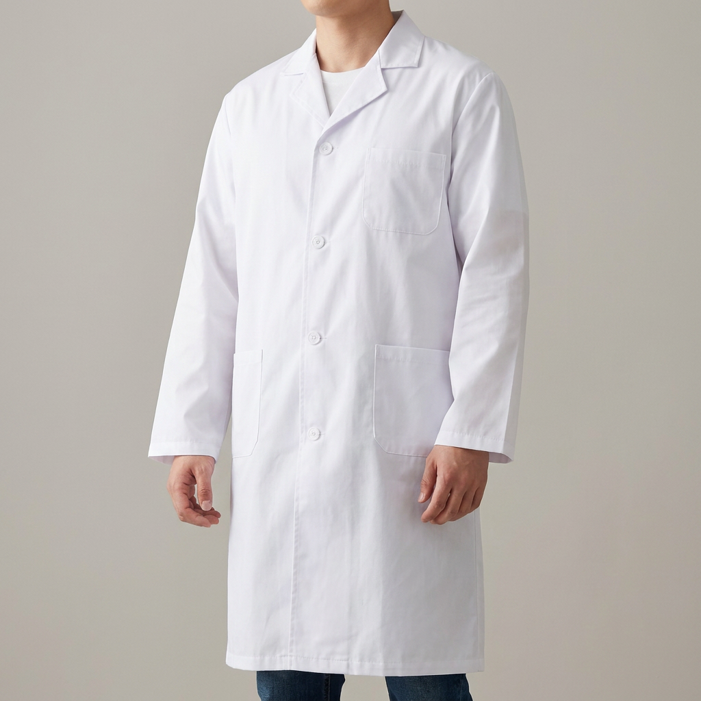과학실험 실습복 학교 병원 가운, 화이트, L, 1개