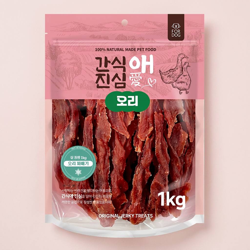 간식애진심 사사미 대용량 육포, 오리꽈배기, 1kg, 1개