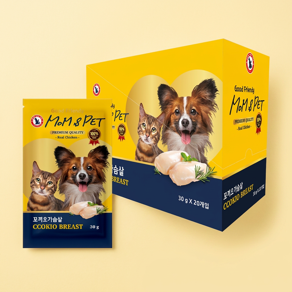강아지 고양이 사료토핑 간식 닭가슴살, 닭, 30g, 20개, 1개