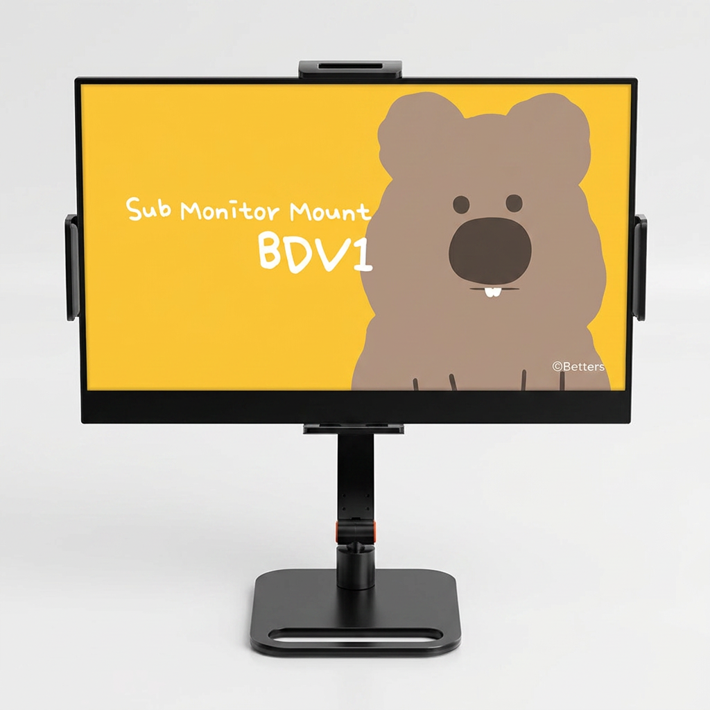 쿼카씨 보조 모니터 거치대 BDV01-PORTABLE MONITOR MOUNT, 블랙, 1개