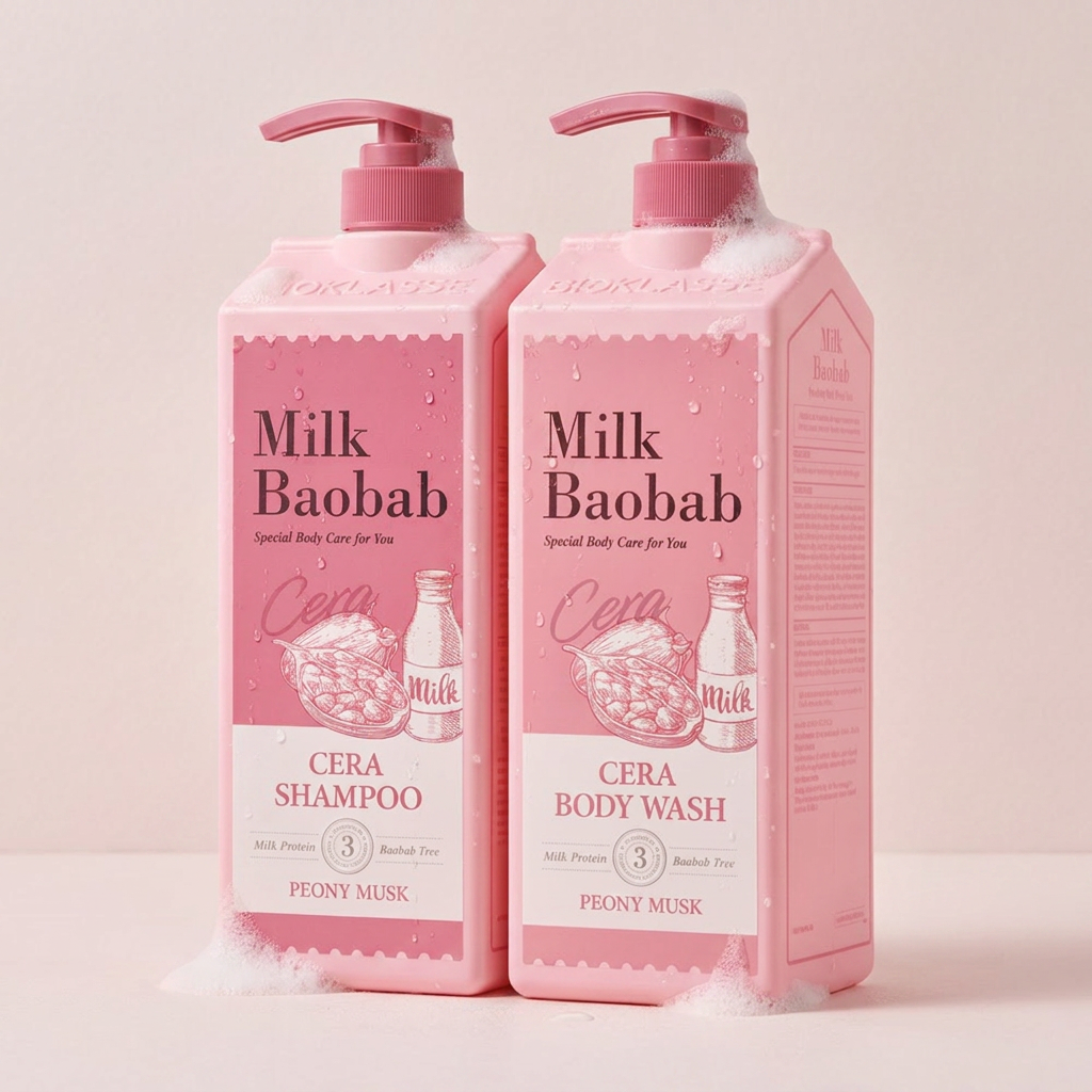밀크바오밥 세라 샴푸+바디워시 피오니머스크, 1200ml, 1개