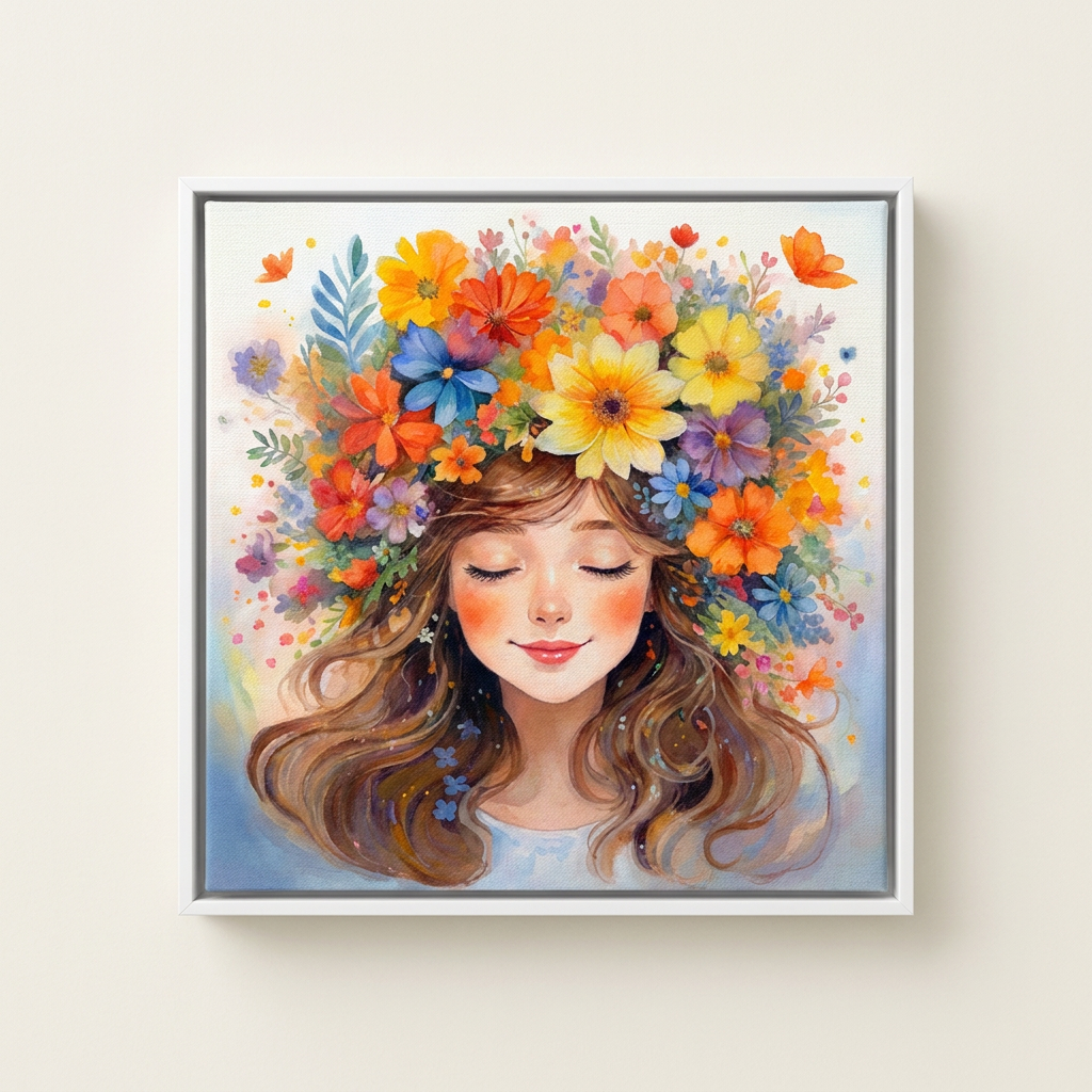 세잔느화실 꽃마음 시리즈 캔버스 액자, 캔버스액자, 48x48cm, 해사한 여름날