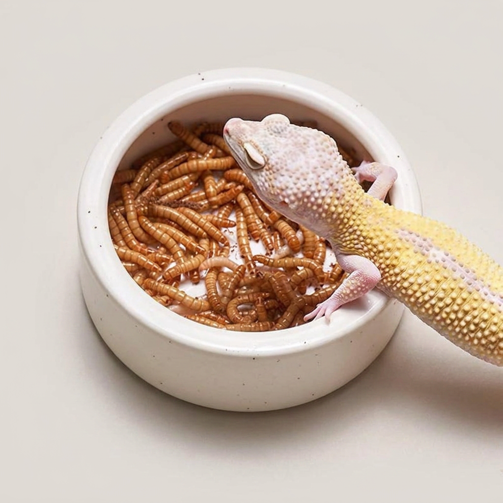 파충류 도자기 밥그릇 물그릇 식기 원형, 대형, 1개