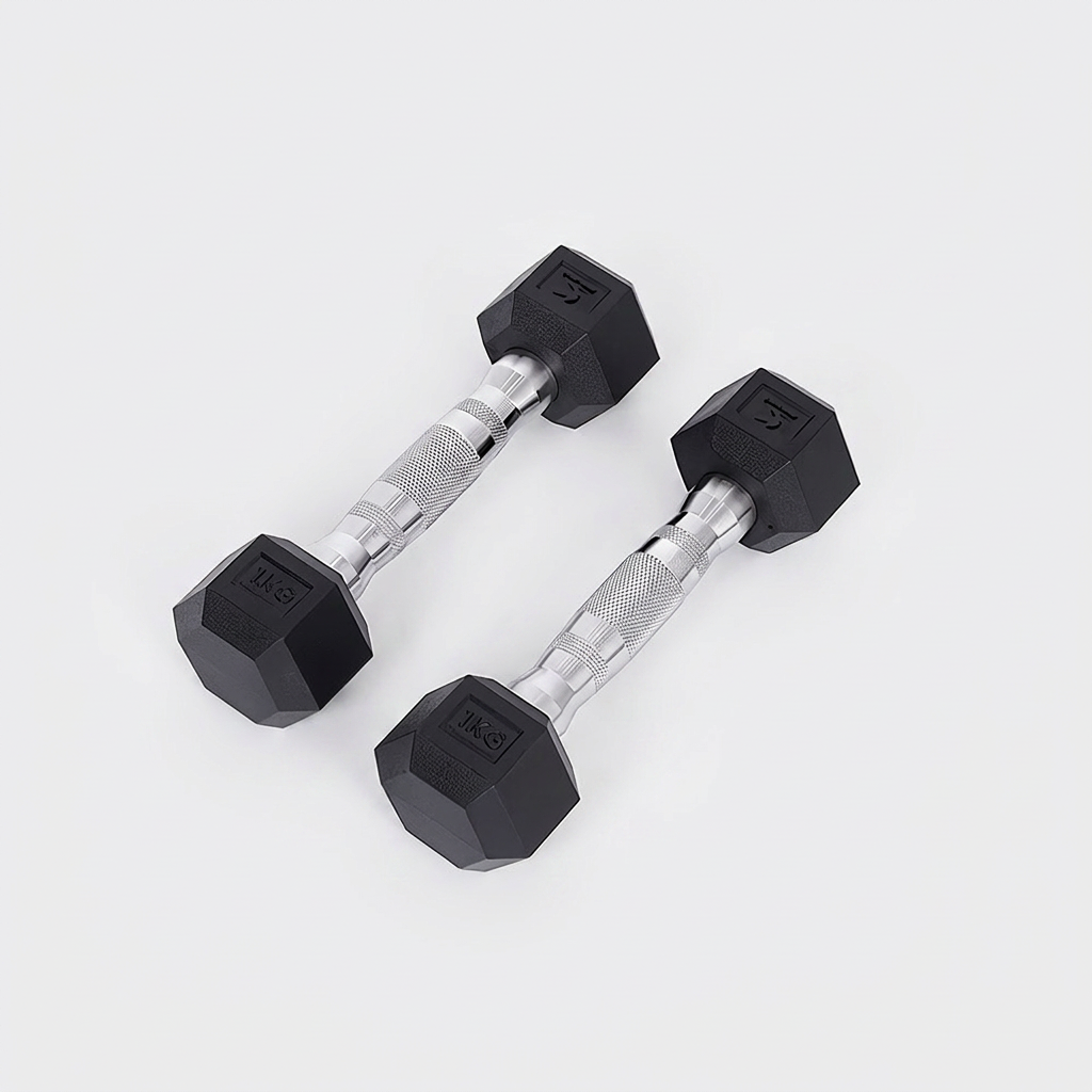 아이워너 냄새 안나는 PEV 육각 아령, 1kg, 2개