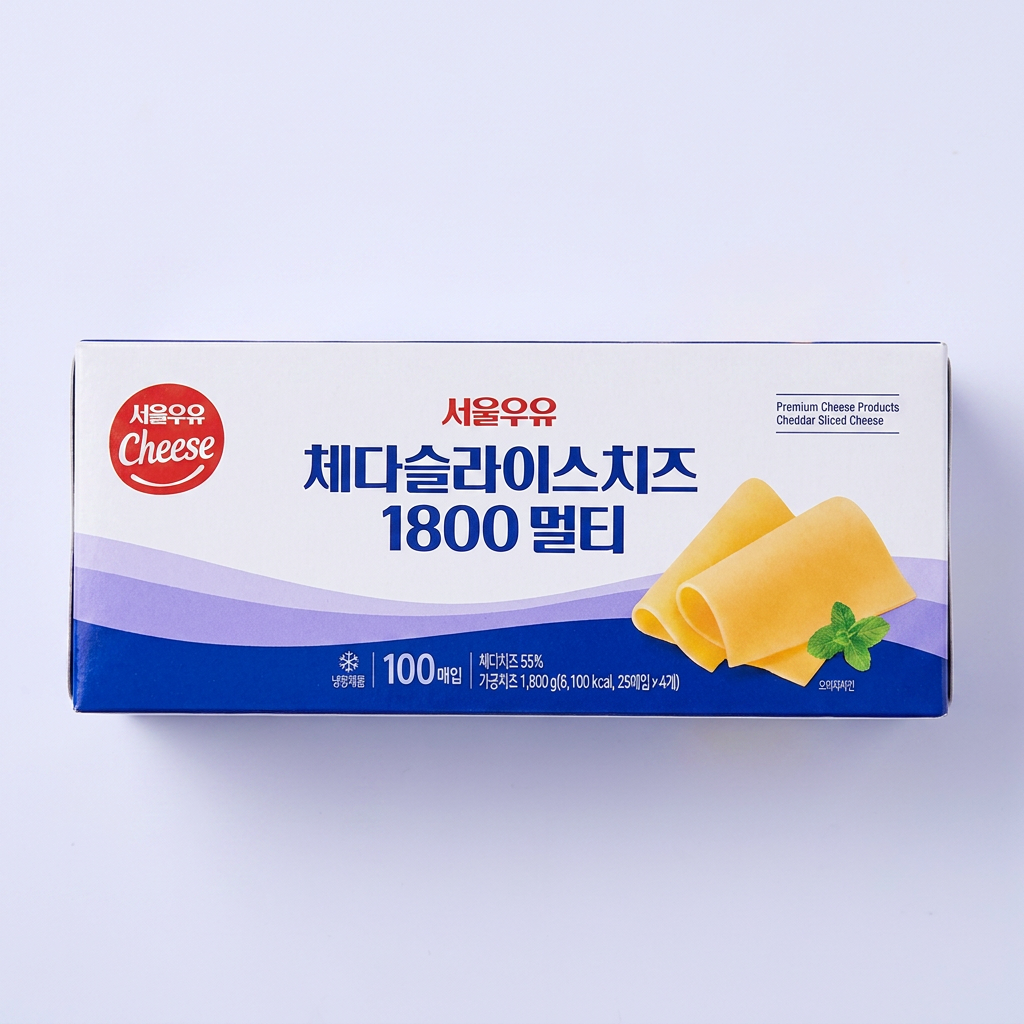서울우유 체다슬라이스치즈 멀티, 100개입, 1개