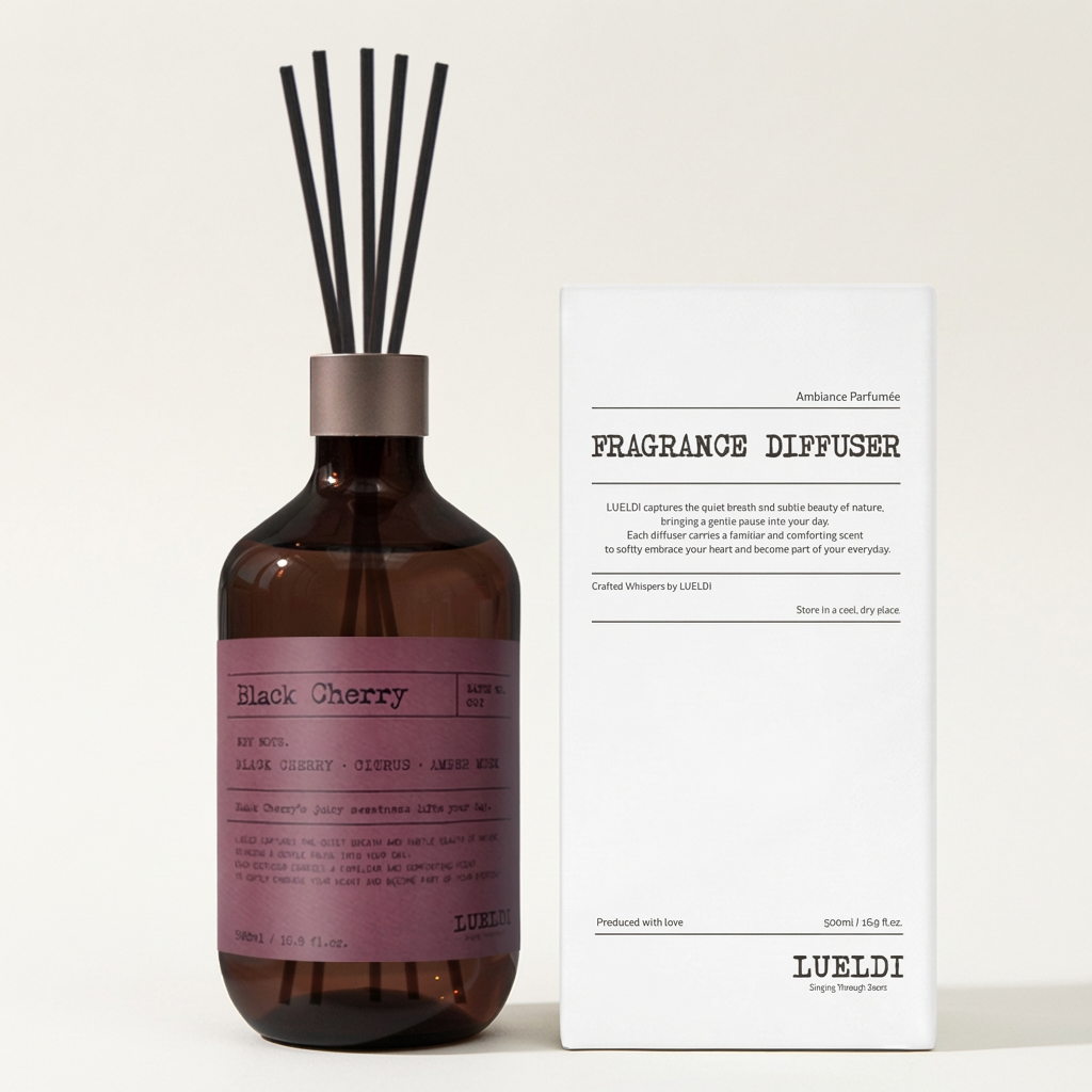 루엘디 프리미엄 대용량 퍼퓸 디퓨저, 블랙 체리, 500ml, 1개
