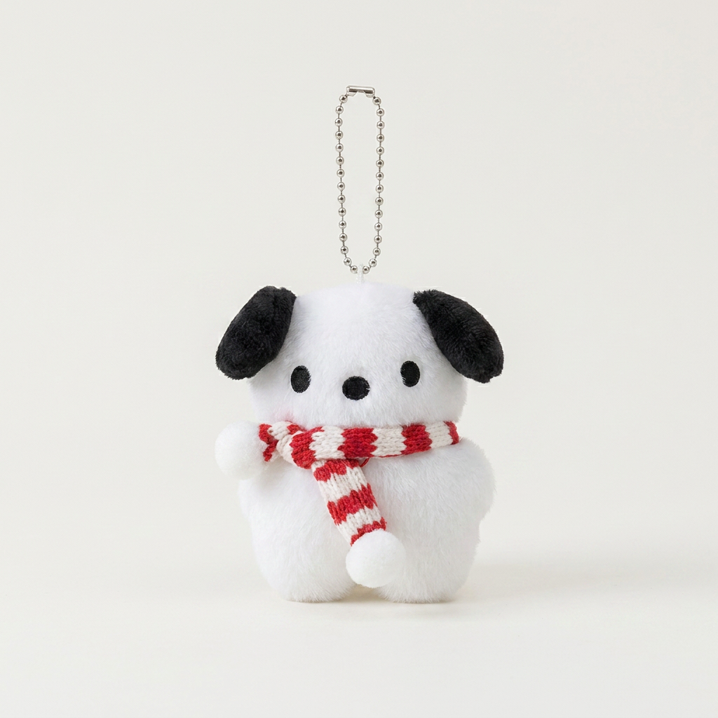 크리스마스 고양이 강아지 인형 키링 오너먼트, 고양이, 레드, 1개