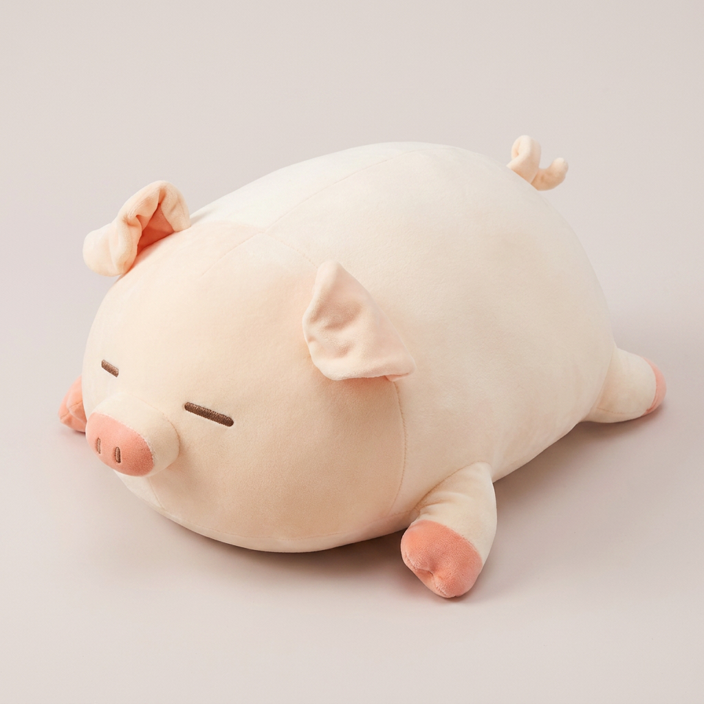 네이처타임즈 안고 자는 실눈 돼지 인형, 40cm