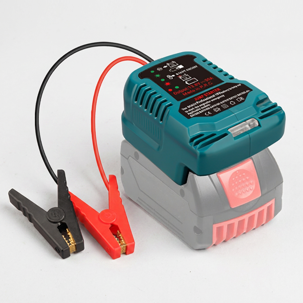 보쉬 18V 배터리 호환 자동차 점프 스타터, 12V, 부스터 케이블, 클램프 포함, 12.3x8.2x5.8cm, 1개