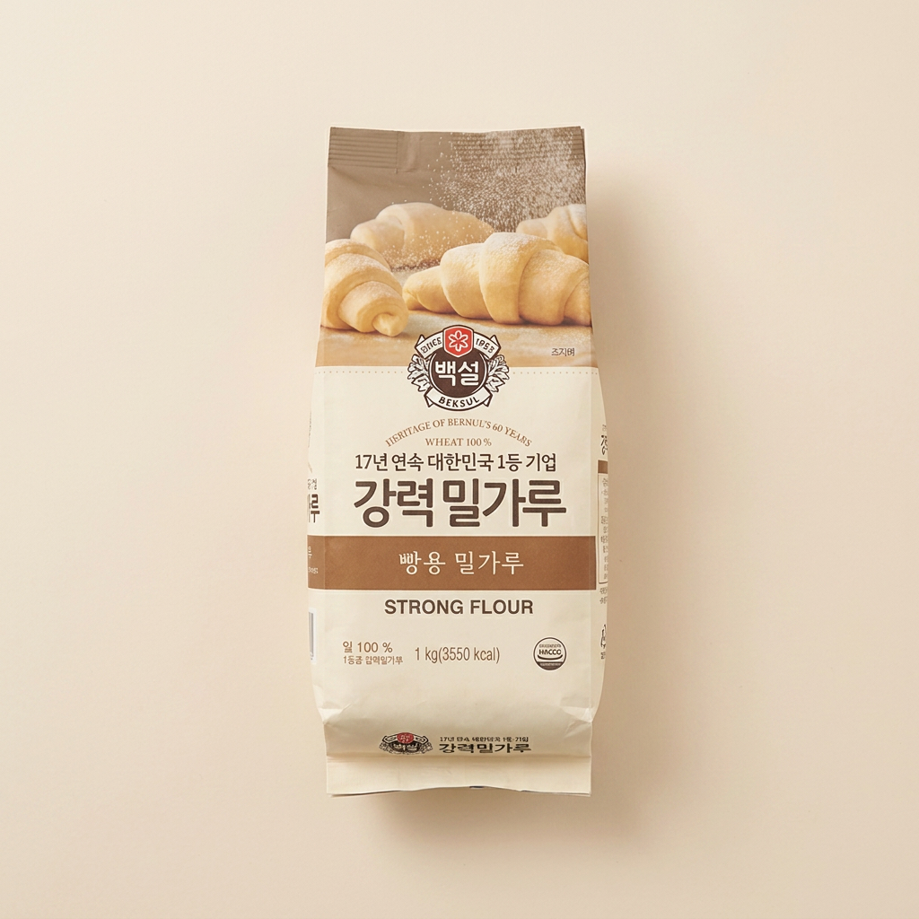 백설 강력 밀가루 빵용 밀가루, 1kg, 1개