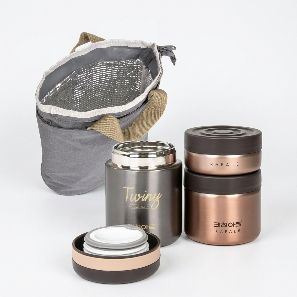 키친아트 직장인 수험생 보온 도시락 세트, 1080ml, 1개