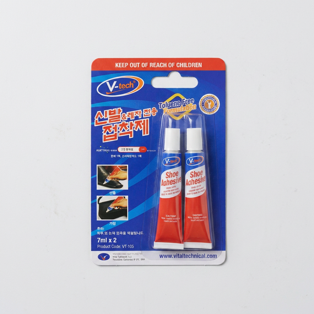 V-Tech 우레탄 신발보수접착제, 운동화전용, 가죽접착제, 7ml, 2입