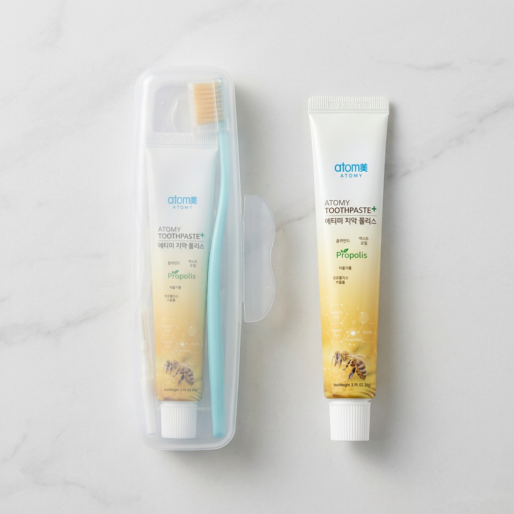 애터미 오랄케어 시스템 치솔 치약 세트, 여행용 치약 2개, 50g, 1개