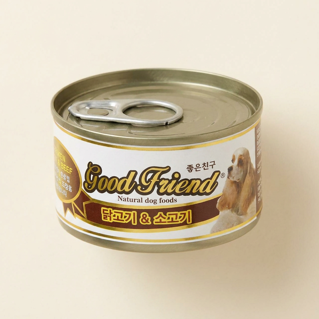 좋은친구 굿프랜드 강아지캔, 닭고기&소고기, 100g, 24개