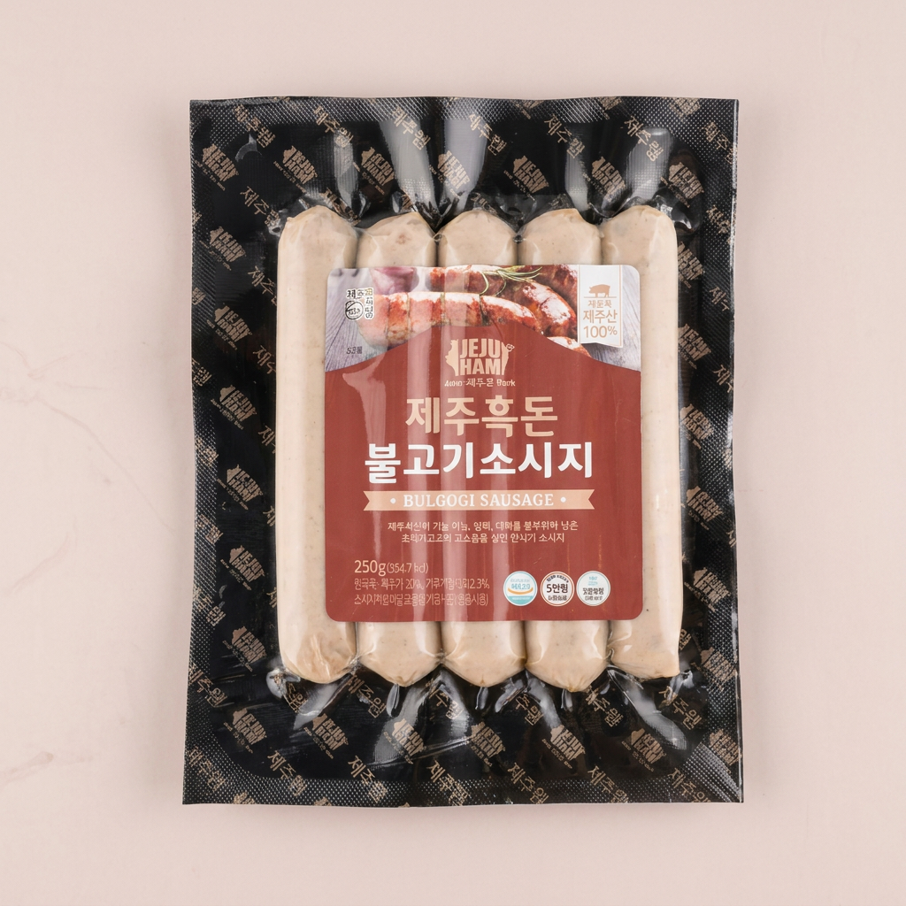 제주햄 제주흑돈 소시지, 불고기, 250g, 2개 + 고사리, 250g, 2개
