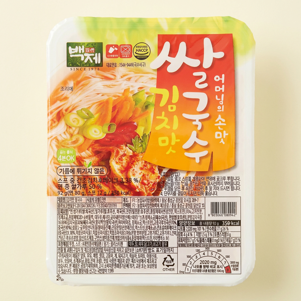 백제 쌀국수 김치맛, 92g, 30개