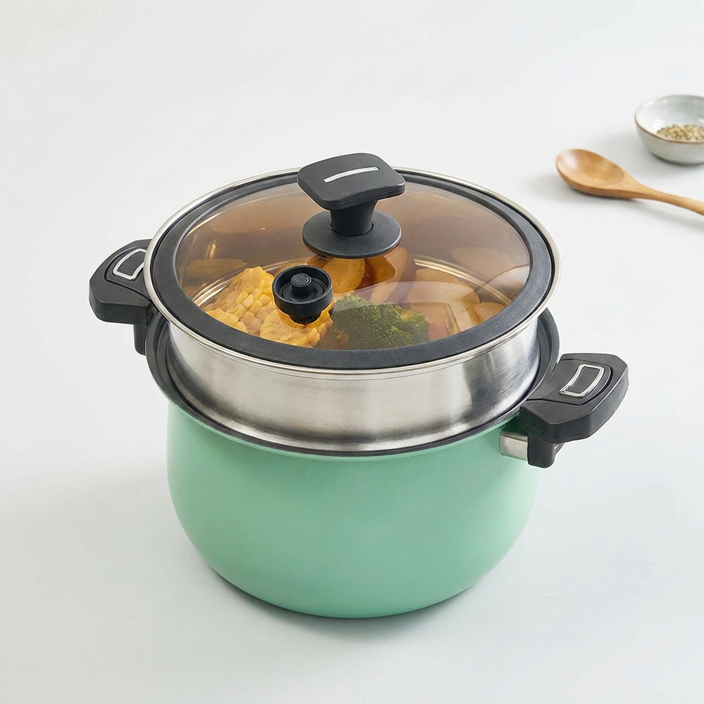 보랄 더 셰프 저압냄비 10L, 그린, 1개, 최대커버사이즈 25cm