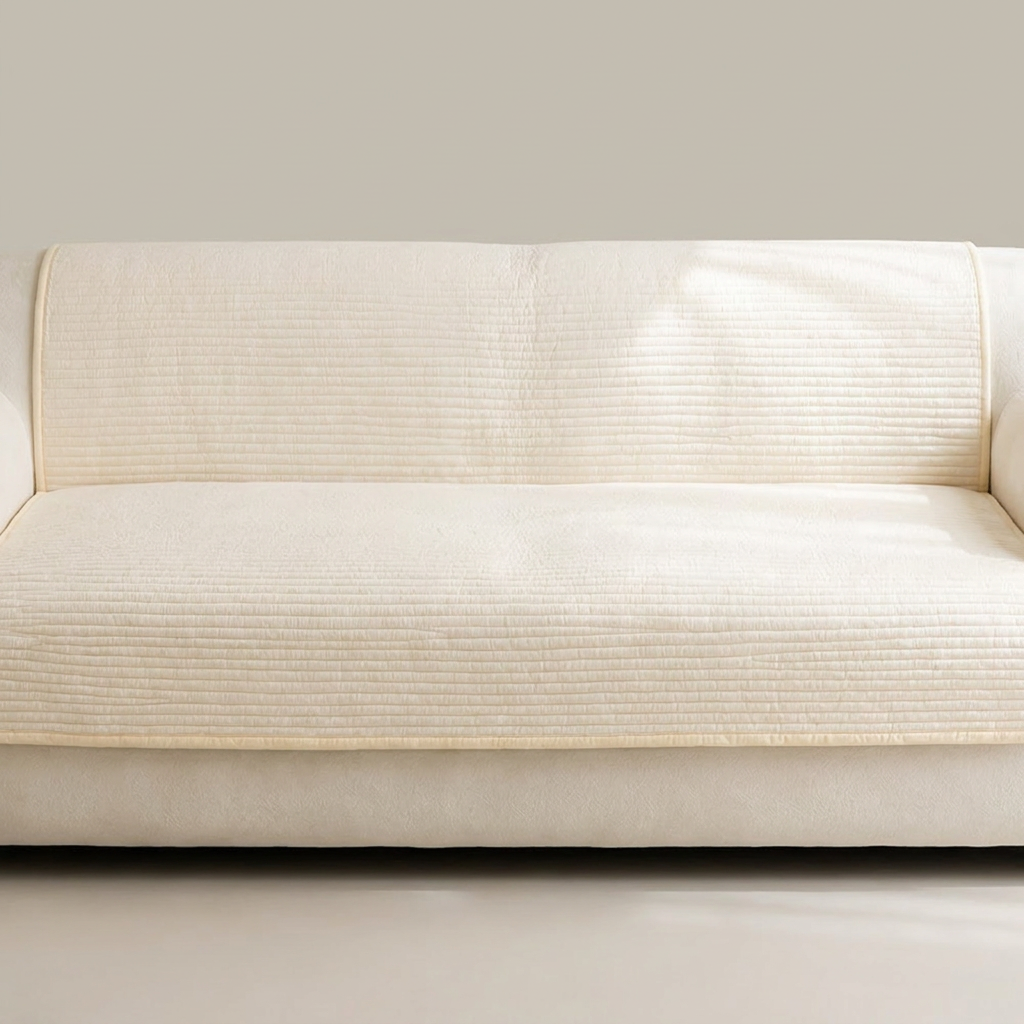 벨라솜 퀼팅 소파패드 논슬립 토퍼 깔개 덮개, 아이보리, 70x240cm, 1개