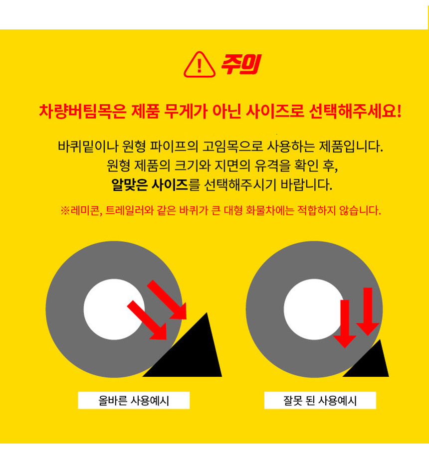 초경량 차량고임목, W16, 초소형, 옐로우, 1개 상세 이미지 4