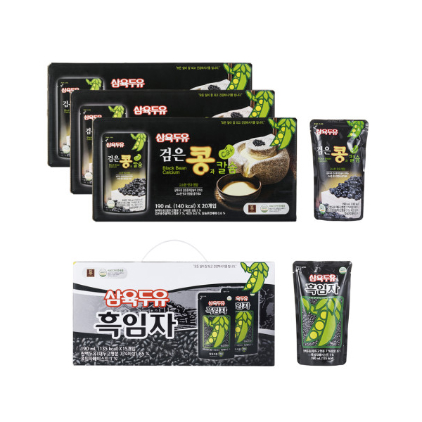 [토스쇼핑] 삼육두유 검은콩과 칼슘, 190ml, 60개 + 삼육두유 흑임자, 190ml, 20개, 1세트