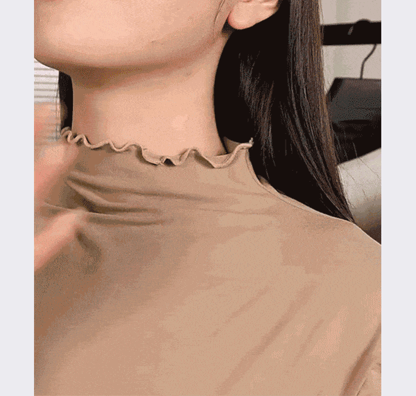 다모아 프릴 기모 폴라티, 아이보리, XL 66 77, 1개 상세 이미지 2