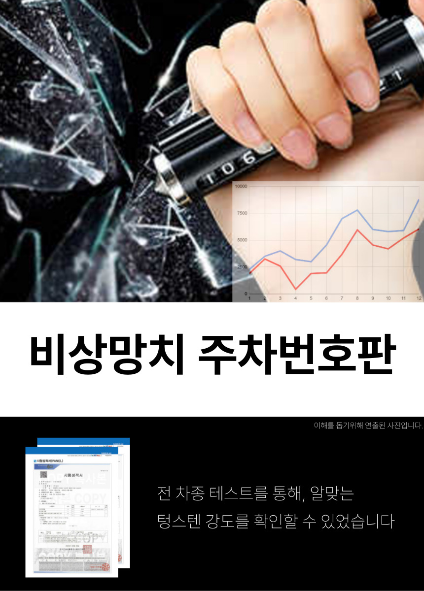와장창 비상탈출 주차번호판, 블랙, 2개 상세 이미지 4