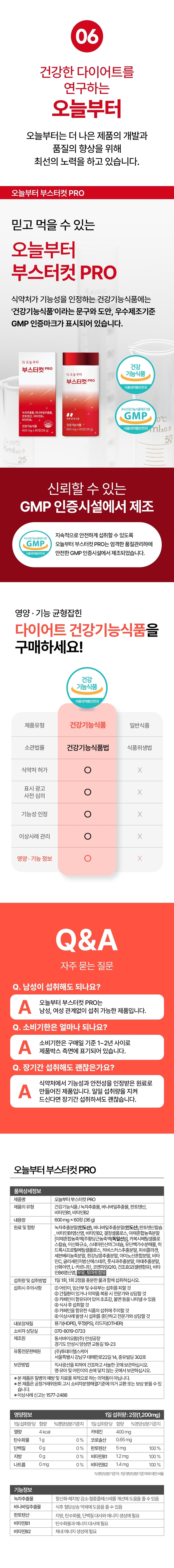 오늘부터 부스터컷 PRO, 600mg, 60정, 1병