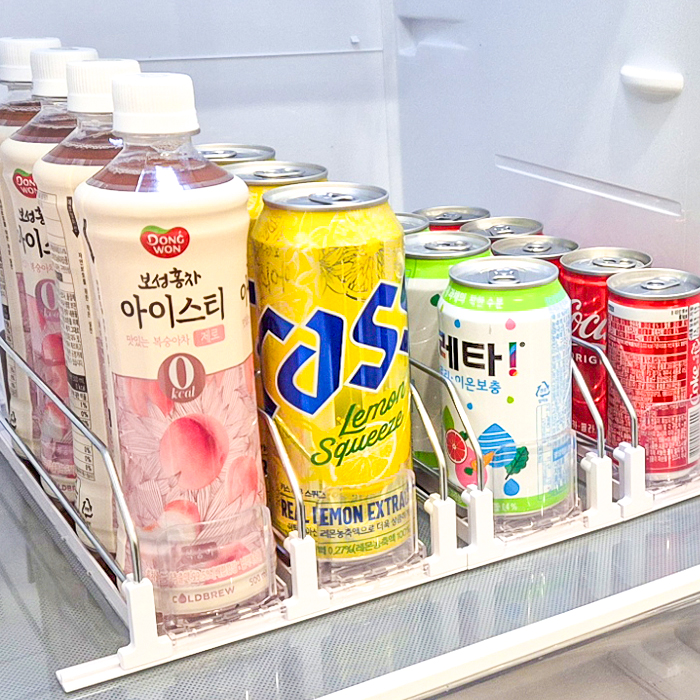 자동정렬 캔음료 슬라이드 디스펜서, 화이트, 1라인 키친핏, 31cm, 1개