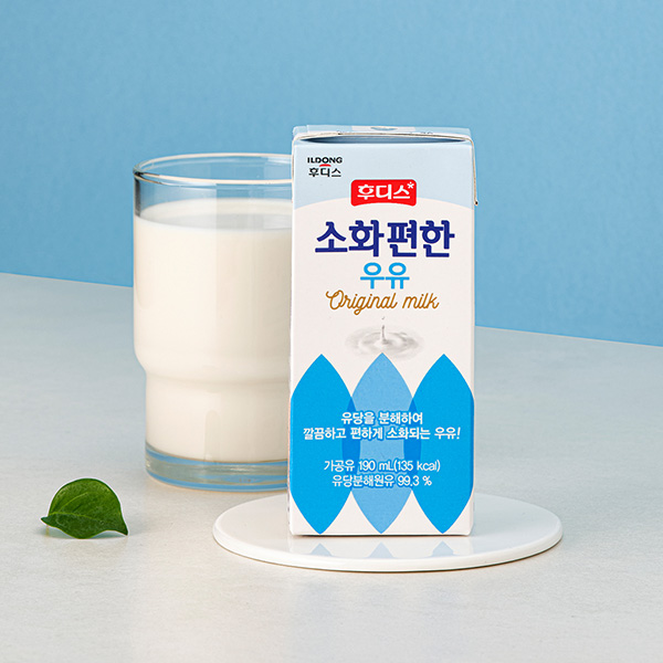 후디스 소화 편한 우유 오리지널, 190ml, 24개