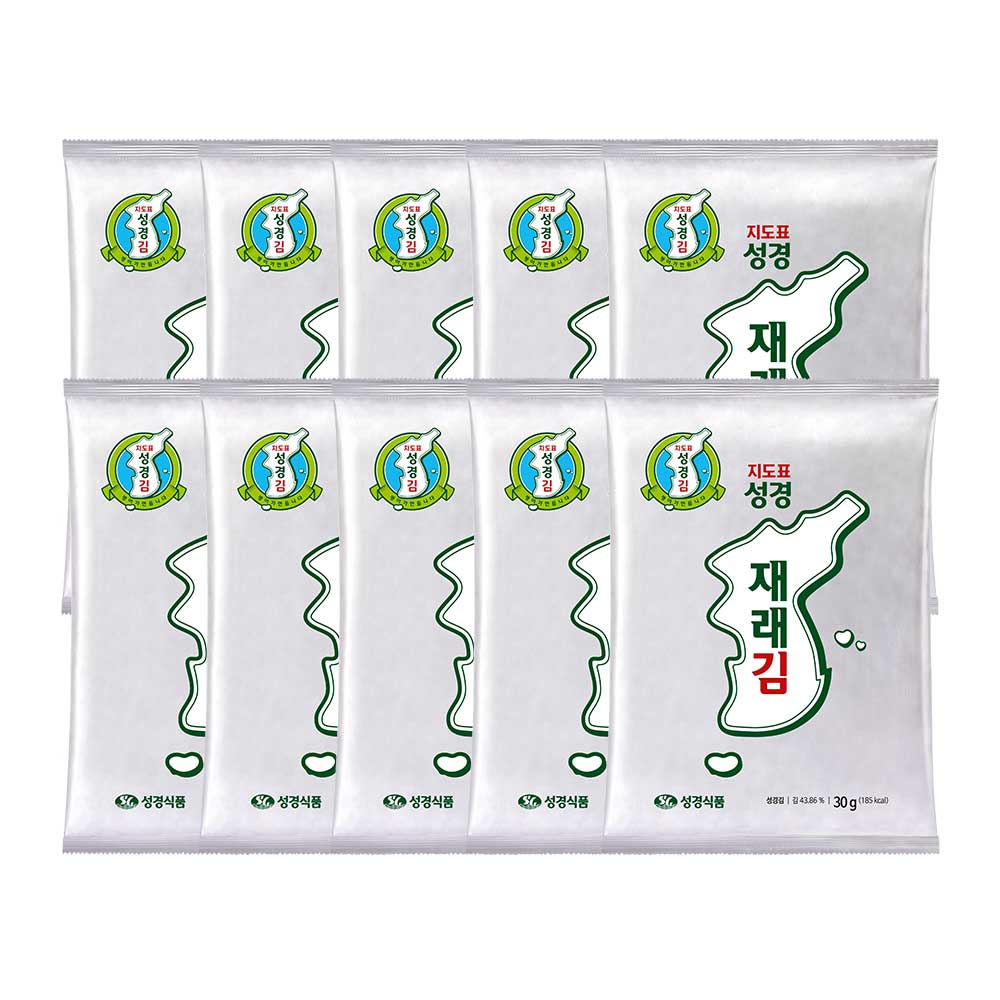 [토스쇼핑] 성경식품 재래 전장김, 30g, 10개