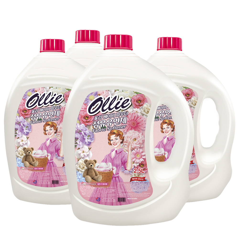 올리 베이비파우더 섬유유연제, 2.5L, 4개