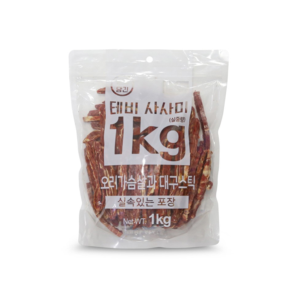 테비 강아지간식, 테비 오리가슴살&대구스틱, 1kg, 1개 상품 이미지 1