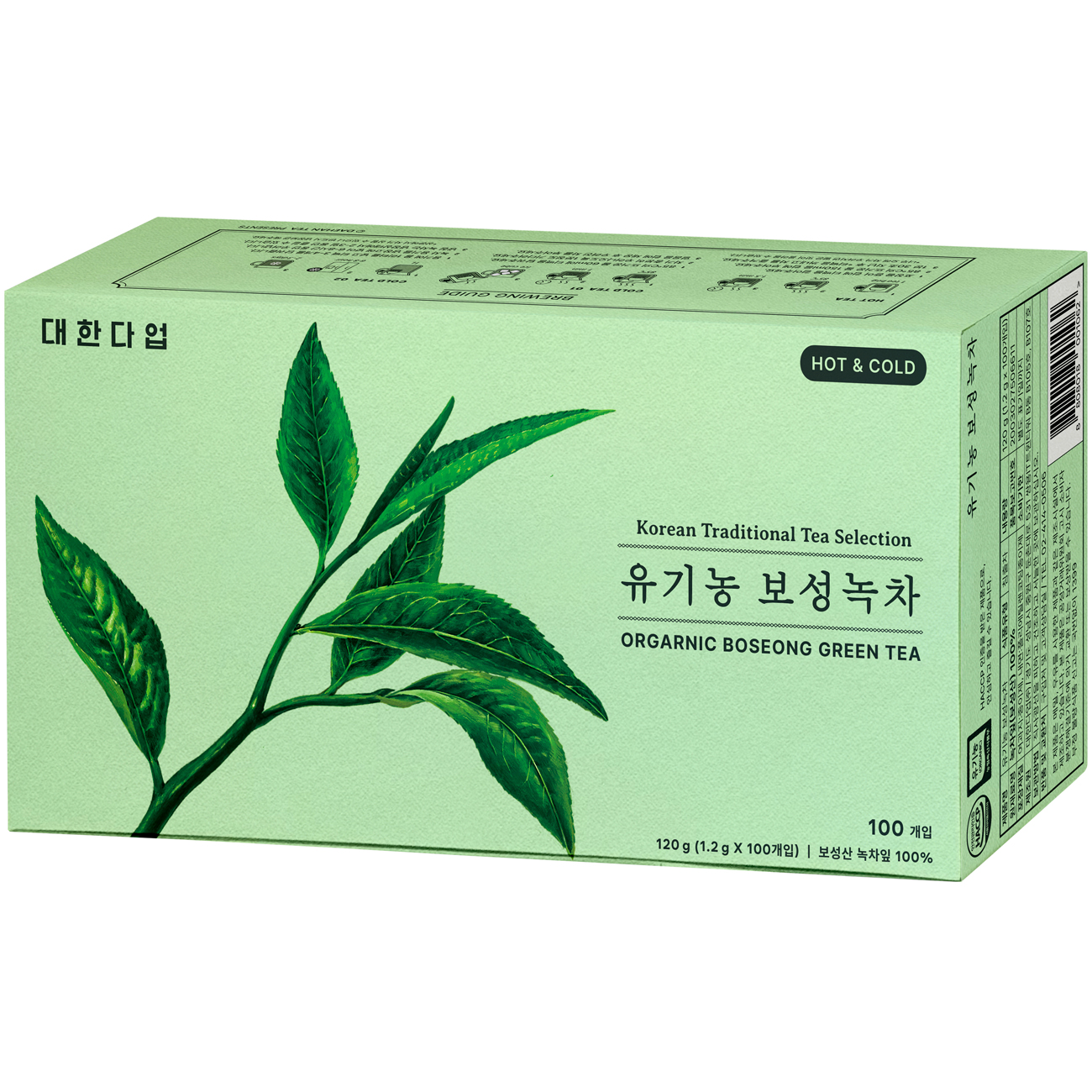 대한다업 유기농 보성녹차, 1.2g, 100개입, 1개