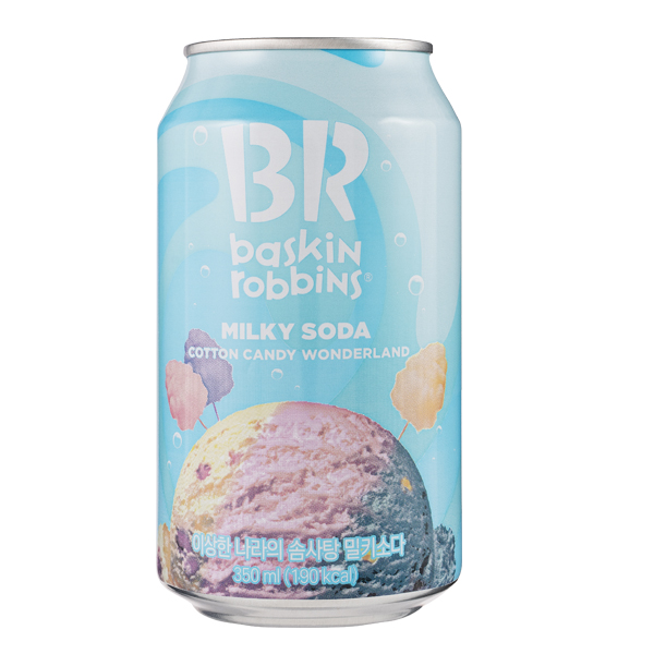 배스킨라빈스 밀키 소다 이상한나라솜사탕, 350ml, 12개 상품 이미지 1