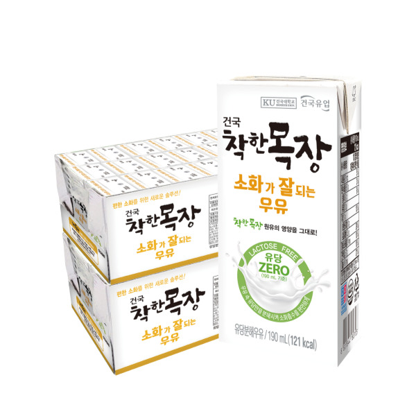 건국유업 착한목장, 소화가 잘되는 우유, 190ml, 48개 상세 이미지