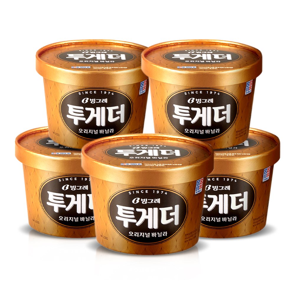 빙그레 투게더, 900ml, 바닐라, 5개