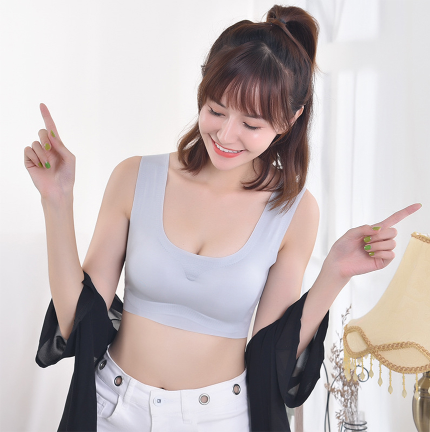 코리본 노와이어 심리스 브라탑, 스킨, L, 1개 상세 이미지 4