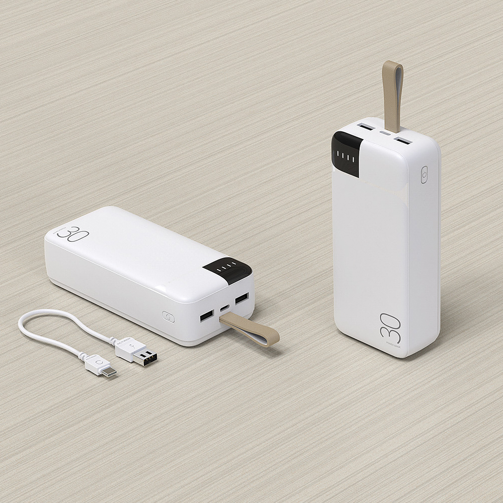엑티몬 대용량 보조배터리, M-P30000, 30000mAh, 화이트, 1개