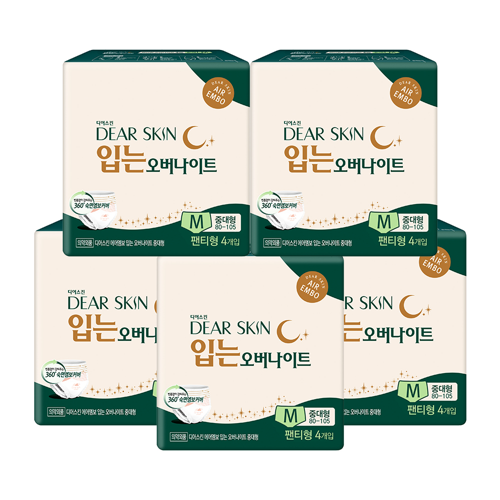 [토스쇼핑] 디어스킨 입는 오버나이트, 중대형/특대형, 4매입, 5팩
