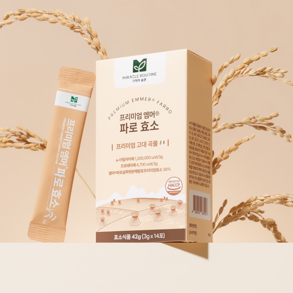 [토스쇼핑] 프리미엄 엠머 파로 효소, 3g, 14포, 4박스