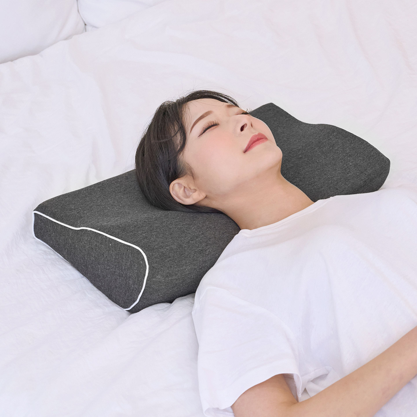 따잠 목편한 3D 고밀도 메모리폼 경추베개, 딥그레이, W50xL30xH10/5cm, 2개